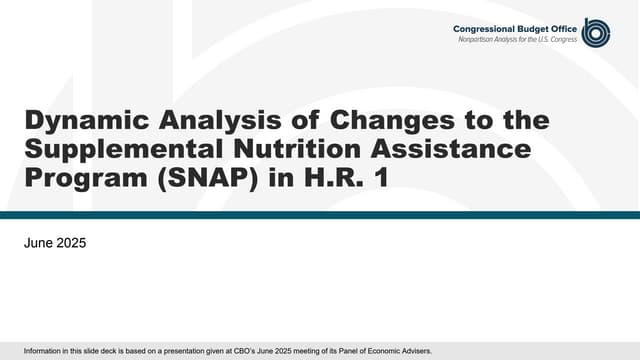 Dynamic Analysis of Changes to the Supplemental Nutrition Assistance Program (SNAP) in H.R. 1