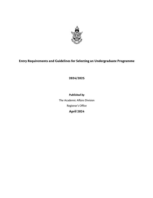 See the requirements for KNUST 2024/2025 undergraduate admissions