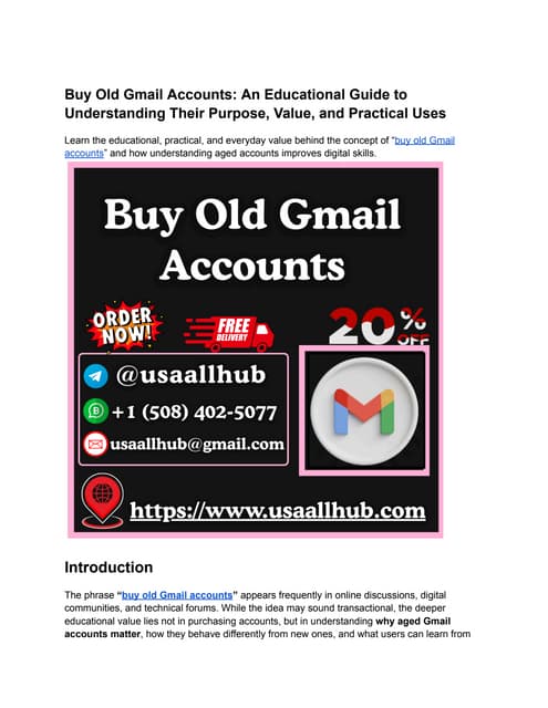 buy old Gmail accounts                 .