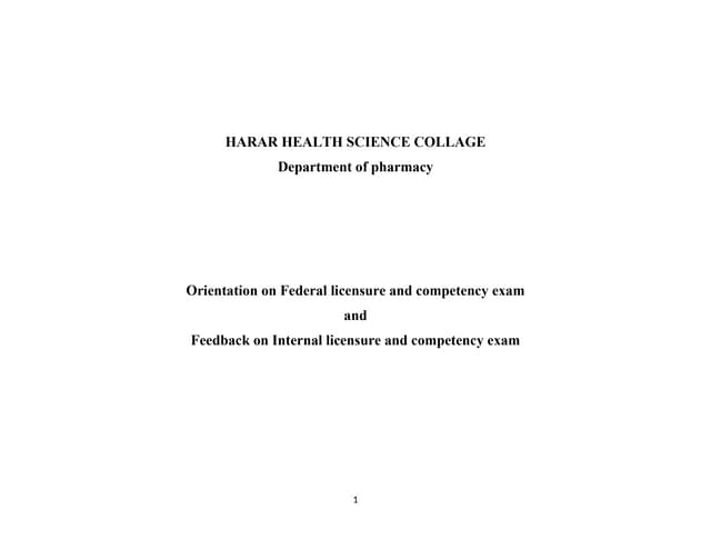 coc exam for pharmacy students in ethiopia