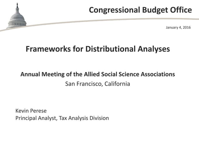 Frameworks for Distributional Analyses