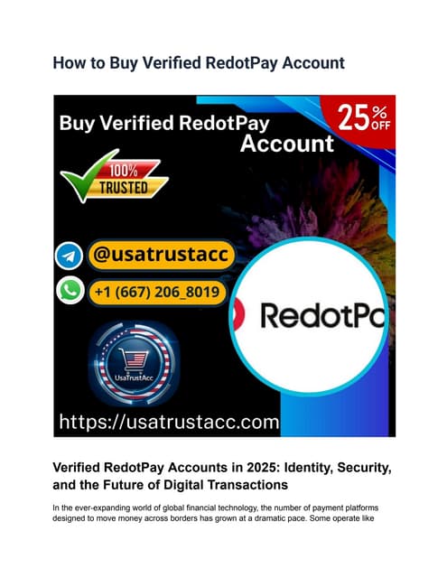 How to Buy Verified RedotPay Account.pdf