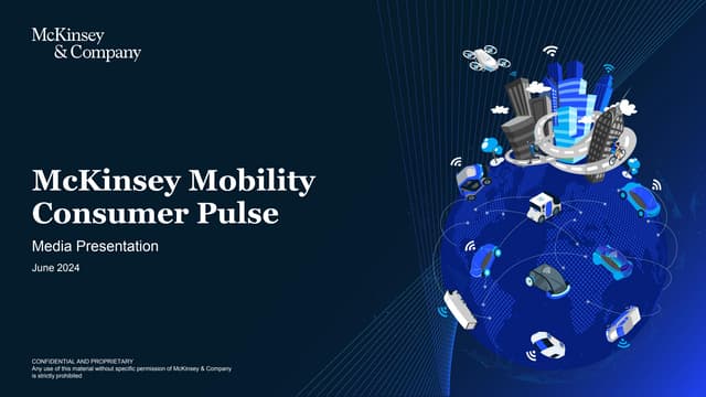 McKinsey – Mobility Consumer Pulse 2024 | Global Trends in EVs, Shared Mobility & Autonomy