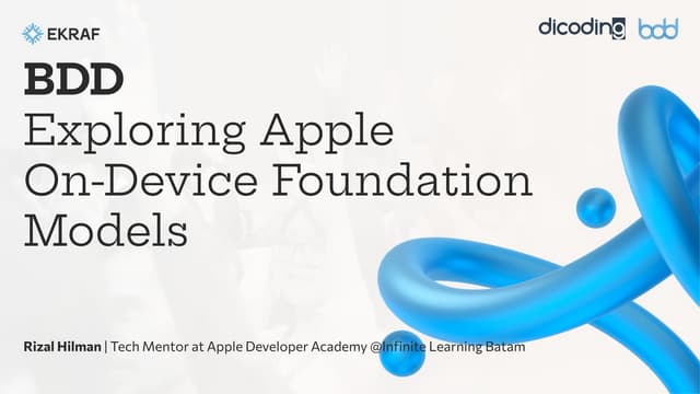 [BDD 2025 - Mobile Development] Exploring Apple’s On-Device FoundationModels