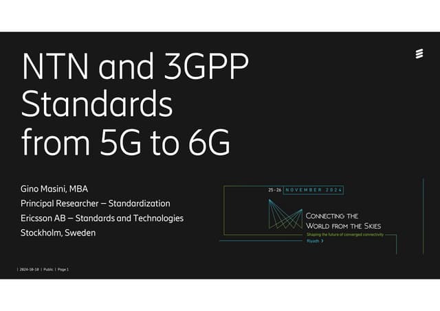 Non-Terrestrial Networks and 3GPP Standards from 5G to 6G