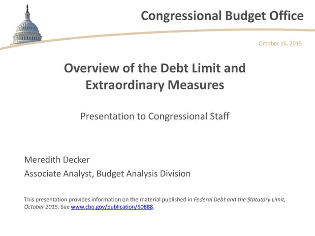 Overview of the Debt Limit and Extraordinary Measures