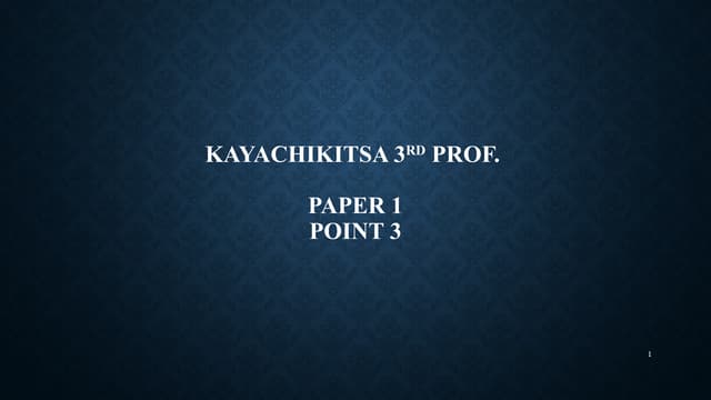 SAMPRAPTI VIGHATANA JWARA KAYACHIKITSA NCISM