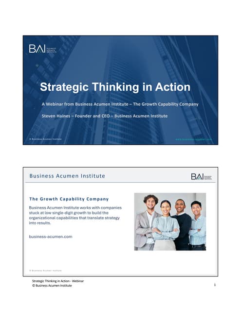 Strategic Thinking in Action: A conversation with Steven Haines