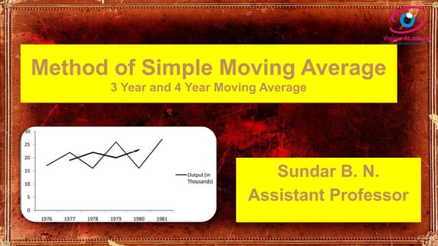 Time Series Analysis - Method of Simple Moving Average 3 Year and 4 Year Moving Average